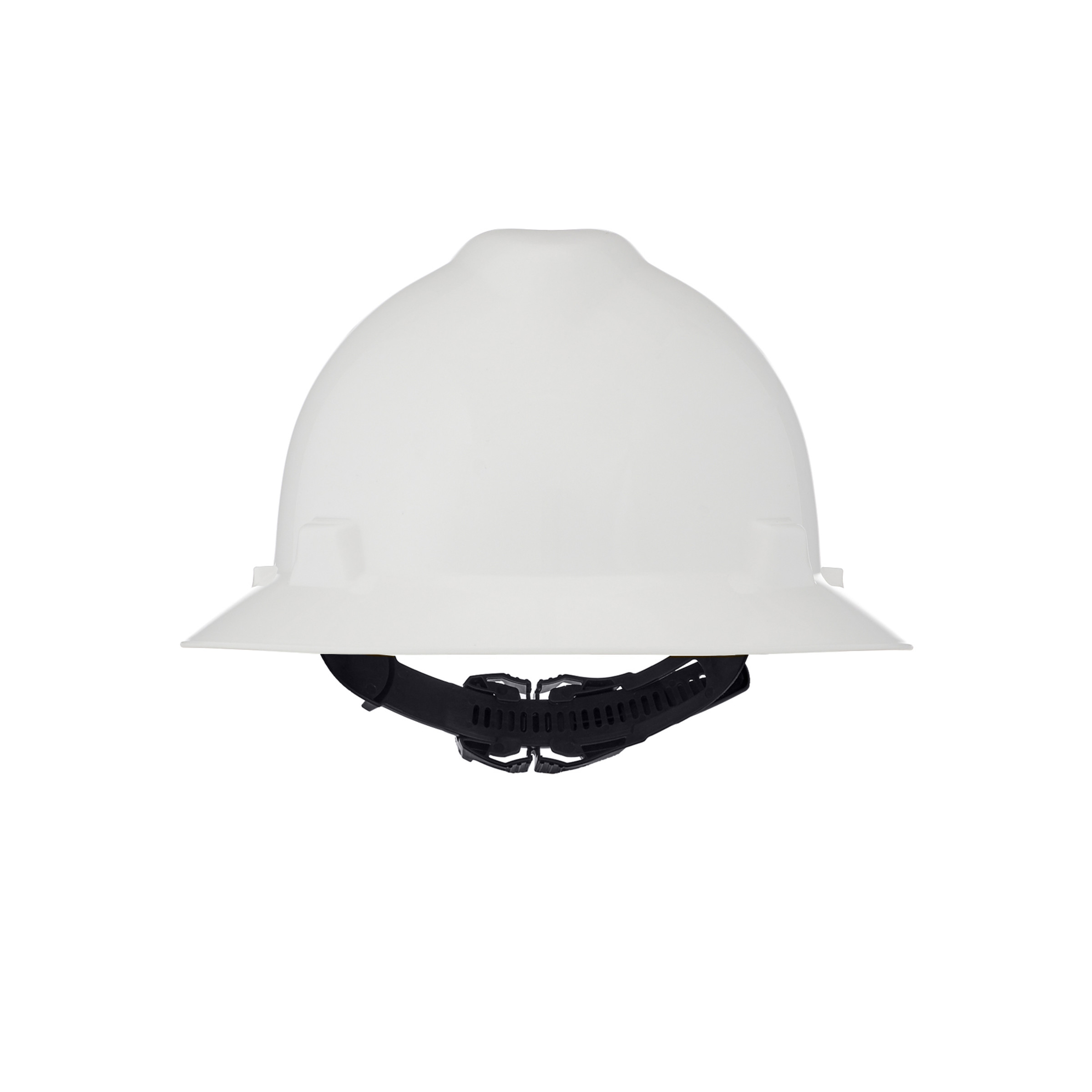 V-Gard Slotted Full-Brim Hat, White, w/1-Touch Suspension